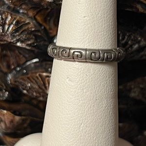Signed Preco Silver Tone Thin Band Ring size 5